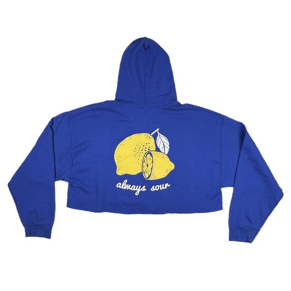 A. Lab Zumiez Always Sour Lemon Cropped Fleece Hoodie Graphic Lemoncello Size XL - Picture 4 of 5